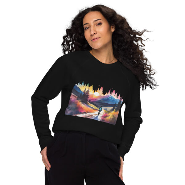 Neon Forest Hike - Unisex organic raglan sweatshirt