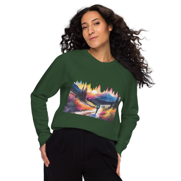 Neon Forest Hike - Unisex organic raglan sweatshirt - Image 10
